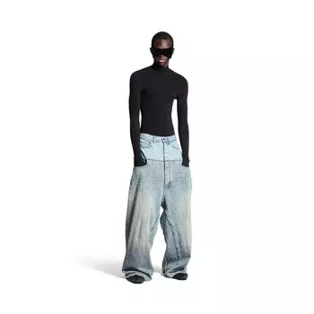 Обрезанные мешковатые штаны BALENCIAGA, синий