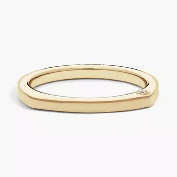 Обручальное кольцо Bella Vaughan с бриллиантом в форме евро-шины из 18-каратного желтого золота (0,015 карат) Blue Nile