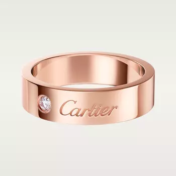 Обручальное кольцо Cartier Alliance C de Cartier, ширина 5 мм, 1 ромб, розовое золото