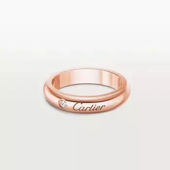 Обручальное кольцо Cartier Alliance C de Cartier, ширина 4 мм, 1 ромб, розовое золото