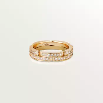 Обручальное кольцо Cartier Alliance Maillon Panthre, deux rangs, semi-pave, желтое золото