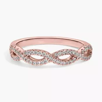 Обручальное кольцо Infinity Twist Micropav с бриллиантами из 14-каратного розового золота (1/5 карата) Blue Nile