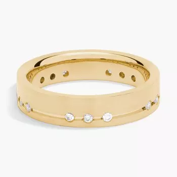 Обручальное кольцо с бриллиантовой отделкой из 18-каратного желтого золота (5 мм, 1/5 карата) Blue Nile