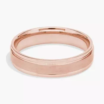 Обручальное кольцо с матовой инкрустацией из розового золота 14 карат (5 мм) Blue Nile