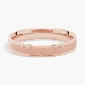Обручальное кольцо с матовой инкрустацией из розового золота 14 карат (4 мм) Blue Nile