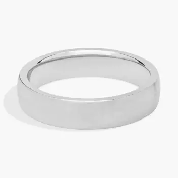 Обручальное кольцо с матовым низким куполом Comfort Fit из платины (5 мм) Blue Nile