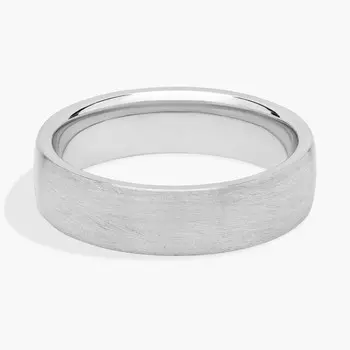 Обручальное кольцо с матовым низким куполом Comfort Fit из платины (6 мм) Blue Nile