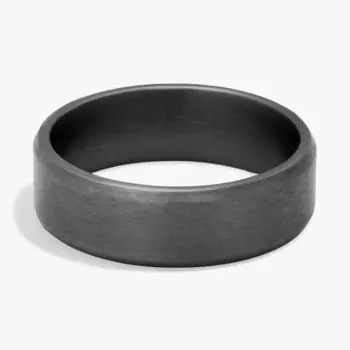 Обручальное кольцо с скошенным краем и сатинированной отделкой из тантала (7 мм) Blue Nile