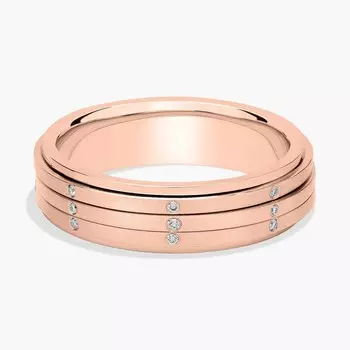 Обручальное кольцо с тройным вращением из розового золота 14 карат (6 мм, 1/4 карата) Blue Nile