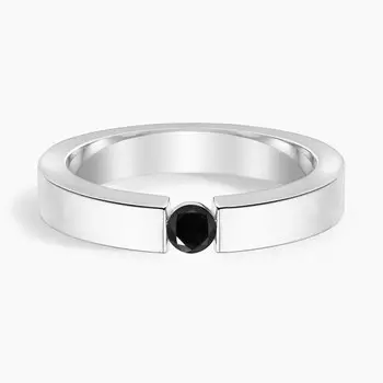 Обручальное кольцо Silas Tension Style с черным бриллиантом 4 мм Brilliant Earth