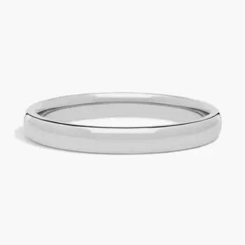 Обручальное кольцо Skyline Comfort Fit из 14-каратного белого золота (3 мм) Blue Nile