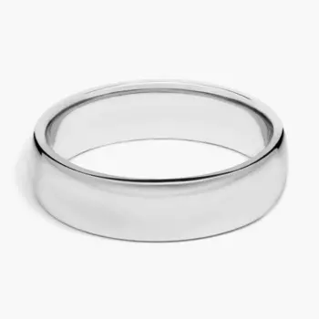 Обручальное кольцо Skyline Comfort Fit из 18-каратного белого золота (6 мм) Blue Nile