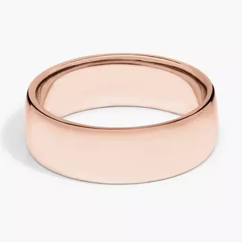 Обручальное кольцо Skyline Comfort Fit из 14-каратного розового золота (7 мм) Blue Nile