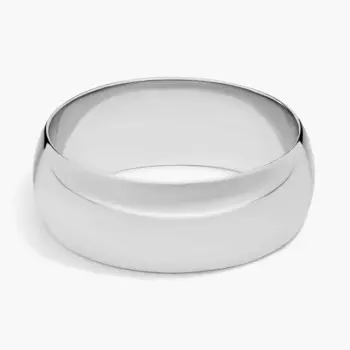 Обручальное кольцо средней толщины Comfort Fit из 14-каратного белого золота (8 мм) Blue Nile