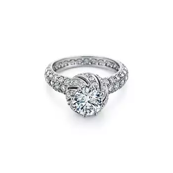 Обручальное кольцо Tiffany & Co. Jean Schlumberger by Tiffany Buds Round Brilliant Engagement, платина/бриллианты
