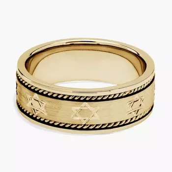 Обручальное кольцо «Звезда Давида» из 18-каратного желтого золота (8 мм) Blue Nile