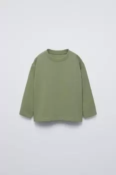 Общая футболка средней толщины ZARA, зеленоватый