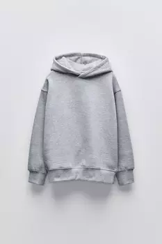 Общая толстовка с капюшоном ZARA, серый мергель