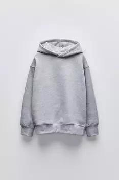 Общая толстовка с капюшоном ZARA, серый мергель