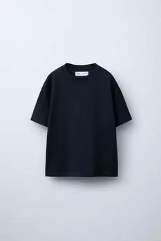 Общая тяжелая футболка ZARA, темно-синий