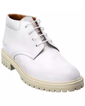 Общие проекты Кожаные ботинки Common Projects, белый