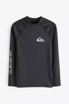 Обтягивающая молодежная спортивная футболка с длинными рукавами для мальчика Quiksilver, черный