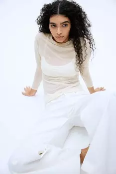Обтягивающая рубашка H&M, бежевый