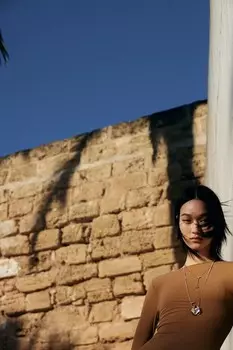 Обтягивающая рубашка H&M, бежевый