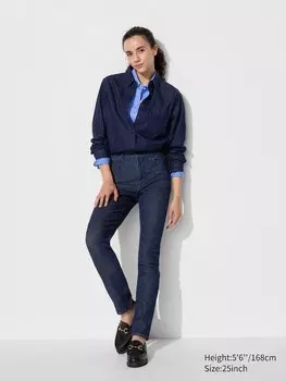 Обтягивающие джинсы повышенной комфортности Uniqlo, синий