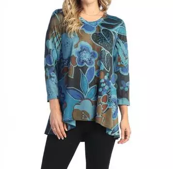 Обтягивающий трикотажный топ-туника Hi-Lo в цвете «Колыбельная» Jess & Jane