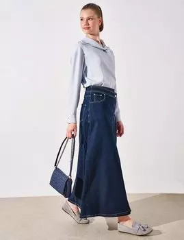 Обтянутая сумка из искусственной кожи прямоугольной формы, темно-синяя Kayra