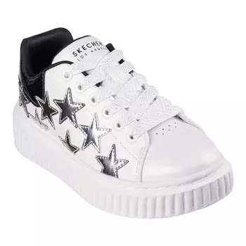 Обувь для девочек Skechers Street Hi Ridge Superstardom, цвет White Black Gold