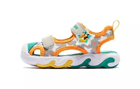 Обувь для малышей, кроссовки Qiaodan, цвет Pure Grey/Atom Green