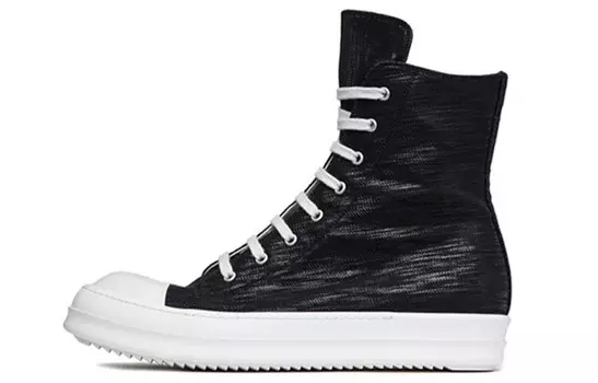Обувь для образа жизни Мужская с высоким берцем, черного/белого цвета Rick Owens Drkshdw