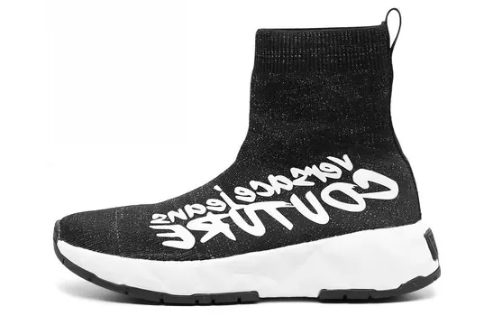 Обувь для образа жизни женская с высоким берцем черного цвета Versace Jeans