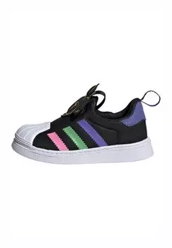 Обувь для первых шагов Superstar adidas Originals, цвет core black/ftwr white/yellow