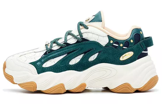 Обувь для повседневной носки Женская с низким верхом Зеленая Li-Ning 1990