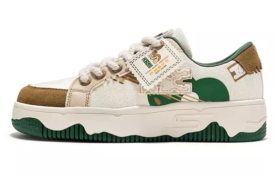 Обувь для скейтбординга Feiyue унисекс, бежевый/зеленый/коричневый