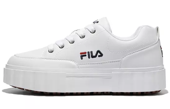 Кроссовки FILA Low Top Thick Sole Skate Shoes Unisex White Korean Version 'White Red Black'