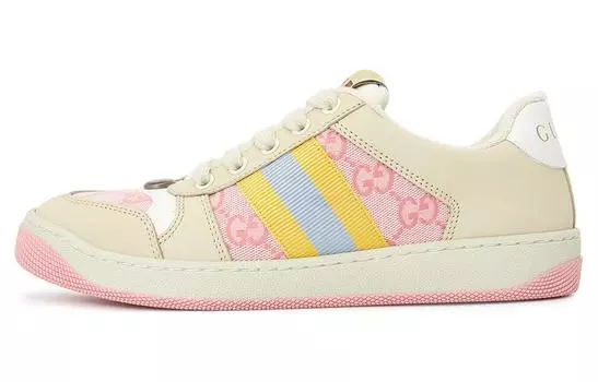Кроссовки Gucci Screener Skateboarding, светло-бежевый/розовый/желтый