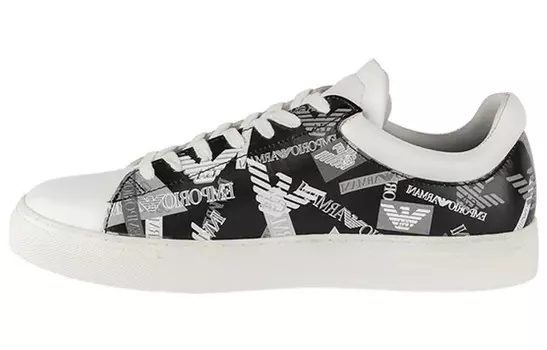 Обувь для скейтбординга Мужская низкая белая/черная Emporio Armani