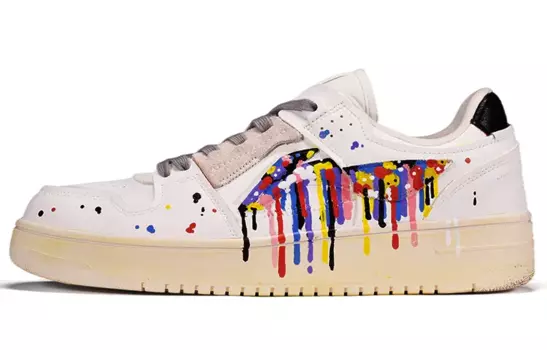 Обувь для скейтбординга Мужская низкая белая/черная Lining