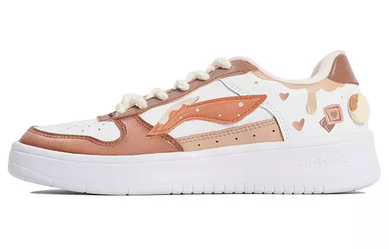 Обувь для скейтбординга Мужская низкая белая/кофейная Lining