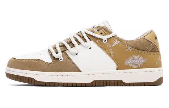 Обувь для скейтбординга Мужская низкая белая/коричневая Dickies