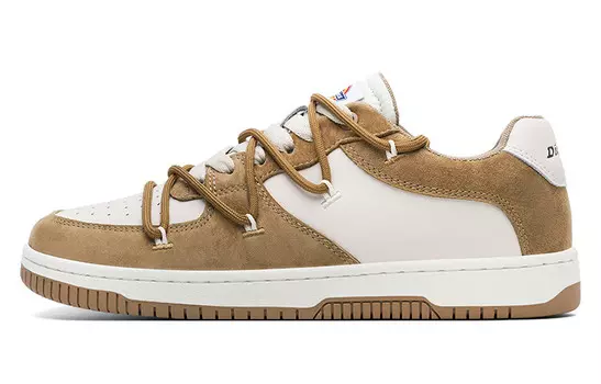 Обувь для скейтбординга Мужская низкая белая/коричневая Dickies