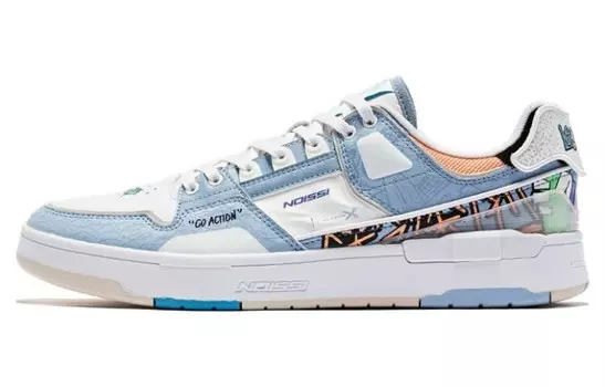 Обувь для скейтбординга Мужская низкая белая/синяя Qiaodan