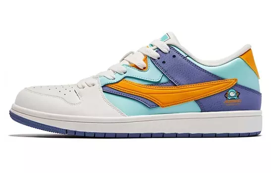 Обувь для скейтбординга Мужская низкая белая/синяя Qiaodan