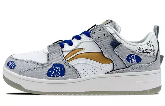 Обувь для скейтбординга Мужская низкая белая/синяя/серая Lining