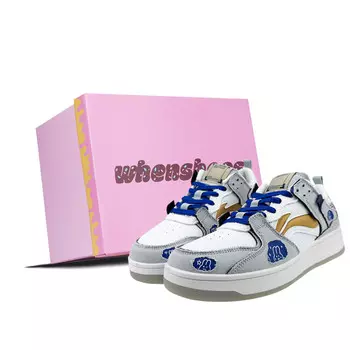 Обувь для скейтбординга Мужская низкая белая/синяя/серая Lining