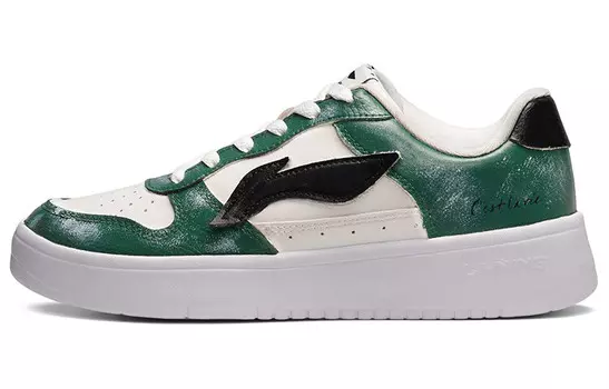 Обувь для скейтбординга Мужская низкая белая/зеленая Lining
